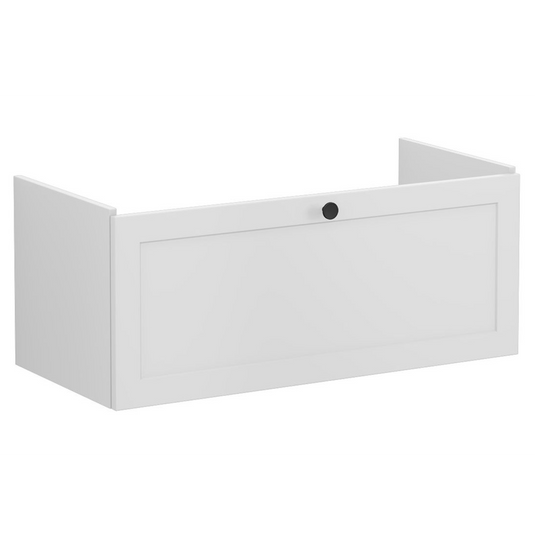 VitrA Root Classic 100cm 1 Drawer Slim Washbasin Unit | Matt Light Grey | 68462 - Envy Bathrooms Ltd