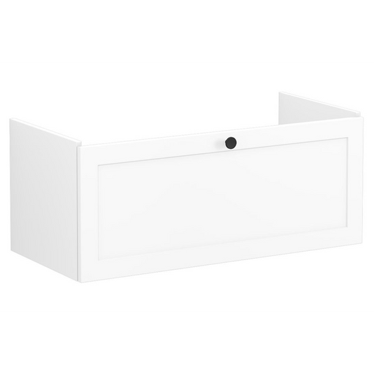 VitrA Root Classic 100cm 1 Drawer Slim Washbasin Unit | Matt White | 68461 - Envy Bathrooms Ltd