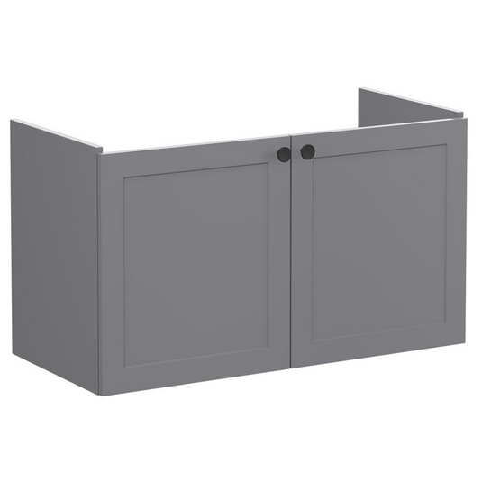 VitrA Root Classic 100cm 2 Door Washbasin Unit | Matt Grey | 68435 - Envy Bathrooms Ltd