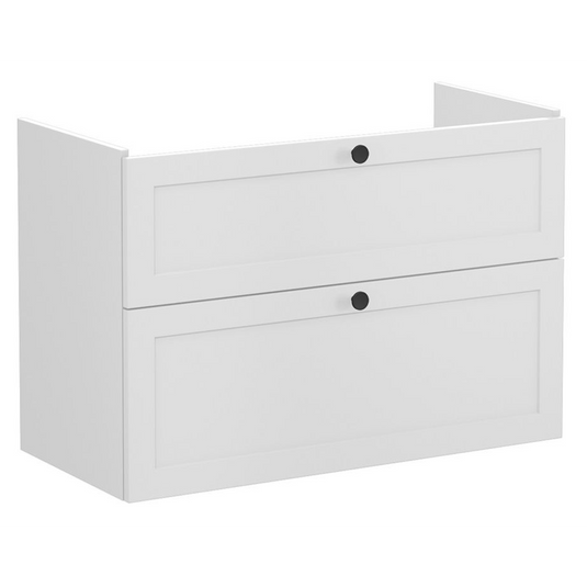 VitrA Root Classic 100cm 2 Drawer Washbasin Unit | Matt Light Grey | 68483 - Envy Bathrooms Ltd