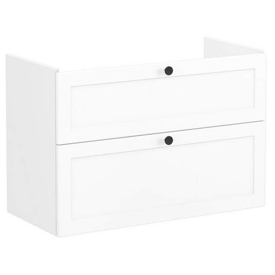 VitrA Root Classic 100cm 2 Drawer Washbasin Unit | Matt White | 68482 - Envy Bathrooms Ltd