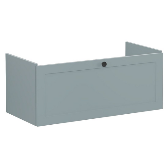 VitrA Root Classic 100cm 1 Drawer Slim Washbasin Unit | Matt Fjord Green | 68464 - Envy Bathrooms Ltd