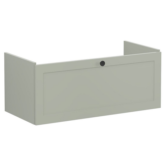 VitrA Root Classic 100cm 1 Drawer Slim Washbasin Unit | Matt Retro Green | 68467 - Envy Bathrooms Ltd