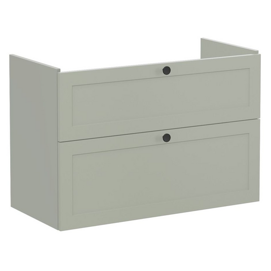 VitrA Root Classic 100cm 2 Drawer Washbasin Unit | Matt Retro Green | 68488 - Envy Bathrooms Ltd