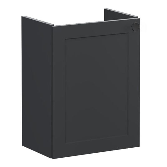 VitrA Root Classic 40cm 1 Door Wall Hung Slim Washbasin Unit (LH Hinge) | Matt Graphite | 68381 - Envy Bathrooms Ltd