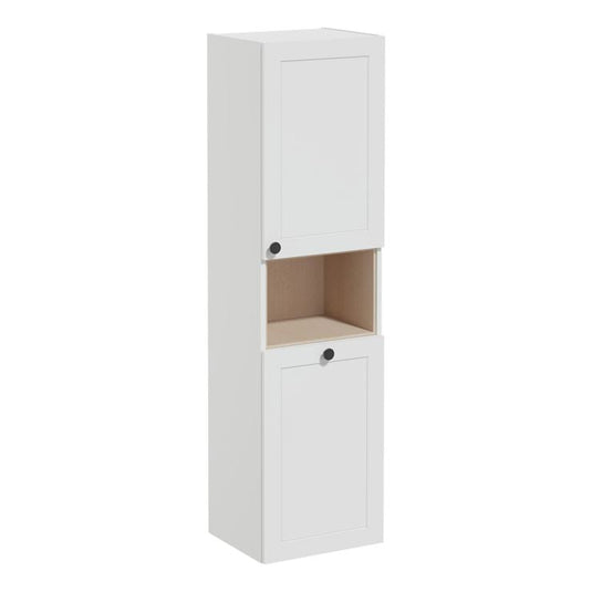 VitrA Root Classic 40cm 2 Door Semi-Tall Unit With Laundry Basket (RH Hinge) | Matt Light Grey | 68525 - Envy Bathrooms Ltd