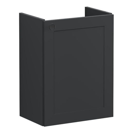 VitrA Root Classic 40cm 1 Door Wall Hung Slim Washbasin Unit (RH Hinge) | Matt Graphite | 68388 - Envy Bathrooms Ltd