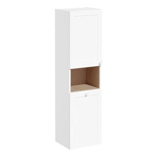 VitrA Root Classic 40cm 2 Door Semi-Tall Unit With Laundry Basket (LH Hinge) | Matt White | 68517 - Envy Bathrooms Ltd