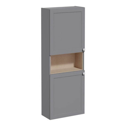 VitrA Root Classic 55cm 2 Door Semi-Tall Unit (LH Hinge) | Matt Grey | 68533 - Envy Bathrooms Ltd