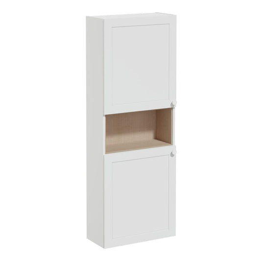 VitrA Root Classic 55cm 2 Door Semi-Tall Unit (LH Hinge) | Matt Light Grey | 68532 - Envy Bathrooms Ltd