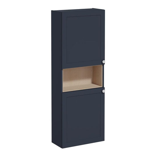 VitrA Root Classic 55cm 2 Door Semi-Tall Unit (LH Hinge) | Matt Dark Blue | 68536 - Envy Bathrooms Ltd
