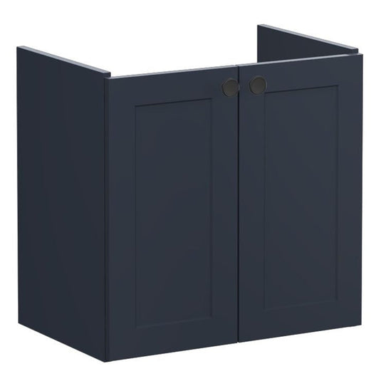 VitrA Root Classic 60cm 2 Door Wall Hung Slim Washbasin Unit | Matt Dark Blue | 68396 - Envy Bathrooms Ltd