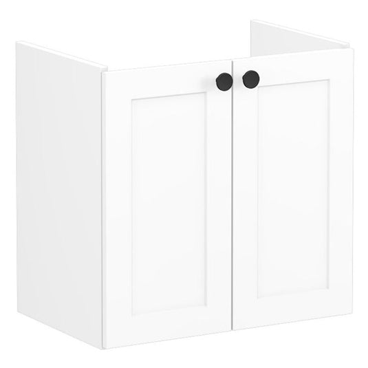 VitrA Root Classic 60cm 2 Door Wall Hung Slim Washbasin Unit | Matt White | 68391 - Envy Bathrooms Ltd