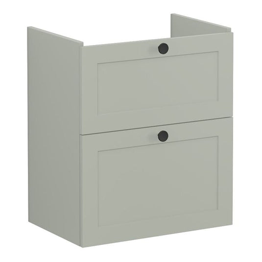VitrA Root Classic 60cm 2 Drawer Slim Washbasin Unit | Matt Retro Green | 68411 - Envy Bathrooms Ltd