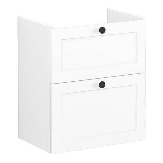 VitrA Root Classic 60cm 2 Drawer Slim Washbasin Unit | Matt White | 68405 - Envy Bathrooms Ltd