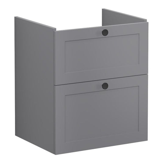 VitrA Root Classic 60cm 2 Drawer Washbasin Unit | Matt Grey | 68470 - Envy Bathrooms Ltd