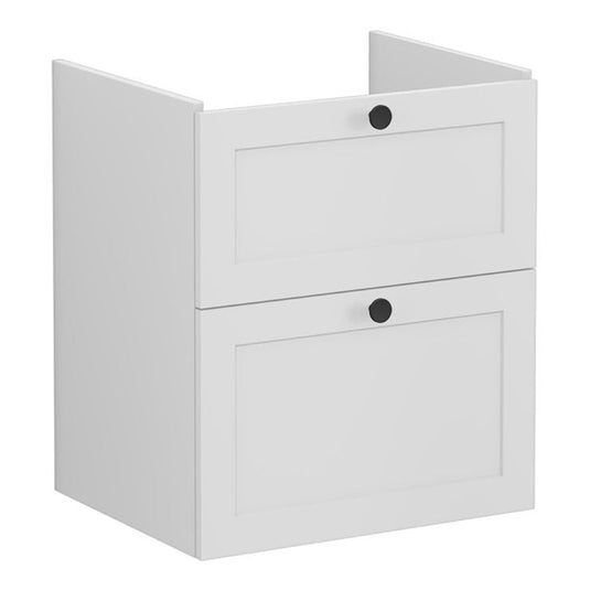 VitrA Root Classic 60cm 2 Drawer Washbasin Unit | Matt Light Grey | 68469 - Envy Bathrooms Ltd