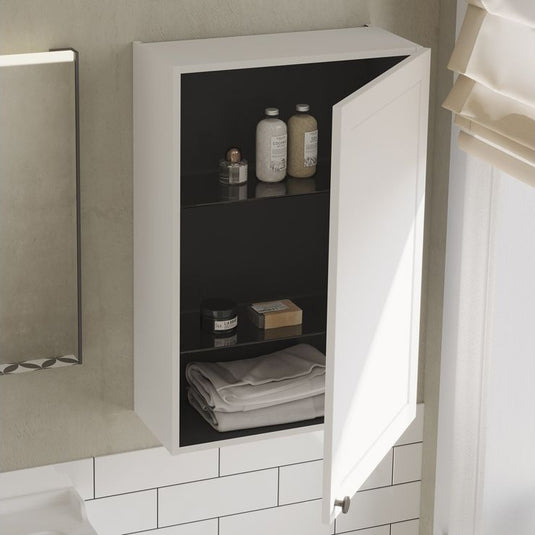 VitrA Root Classic 60cm 1 Door Upper/Wall Unit (RH Hinge) | Matt White | 68594 - Envy Bathrooms Ltd