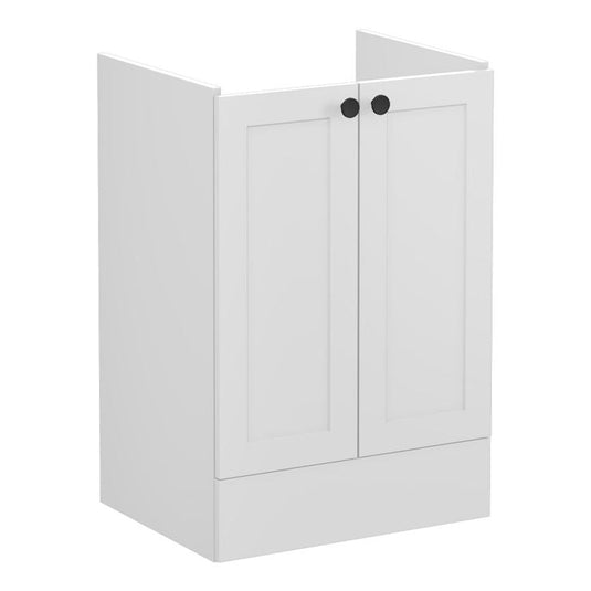 VitrA Root Classic 60cm 2 Door Floor Standing Washbasin Unit | Matt Light Grey | 68441 - Envy Bathrooms Ltd