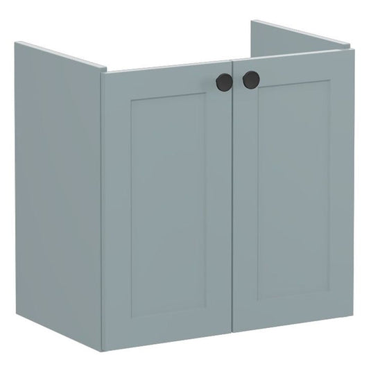VitrA Root Classic 60cm 2 Door Wall Hung Slim Washbasin Unit | Matt Fjord Green | 68394 - Envy Bathrooms Ltd