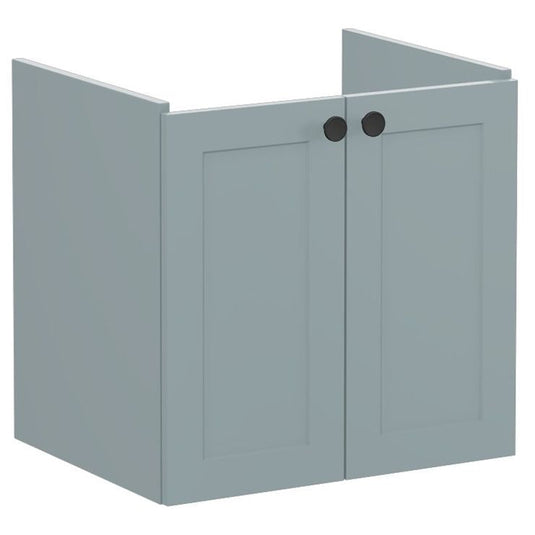 VitrA Root Classic 60cm 2 Door Wall Hung Washbasin Unit | Matt Fjord Green | 68422 - Envy Bathrooms Ltd