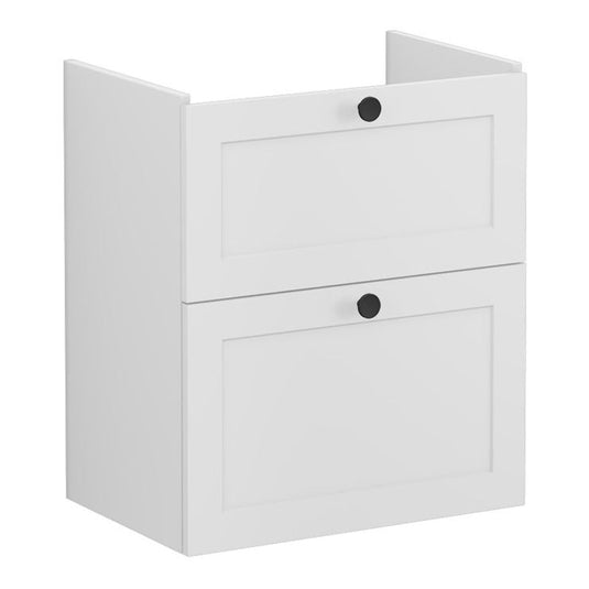 VitrA Root Classic 60cm 2 Drawer Slim Washbasin Unit | Matt Light Grey | 68406 - Envy Bathrooms Ltd