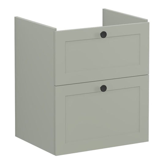 VitrA Root Classic 60cm 2 Drawer Washbasin Unit | Matt Retro Green | 68474 - Envy Bathrooms Ltd