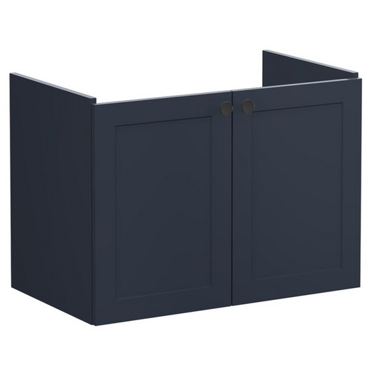 VitrA Root Classic 80cm 2 Door Wall Hung Washbasin Unit | Matt Dark Blue | 68431 - Envy Bathrooms Ltd