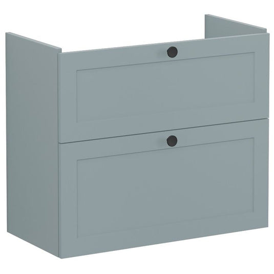 VitrA Root Classic 80cm 2 Drawer Slim Washbasin Unit | Matt Fjord Green | 68415 - Envy Bathrooms Ltd