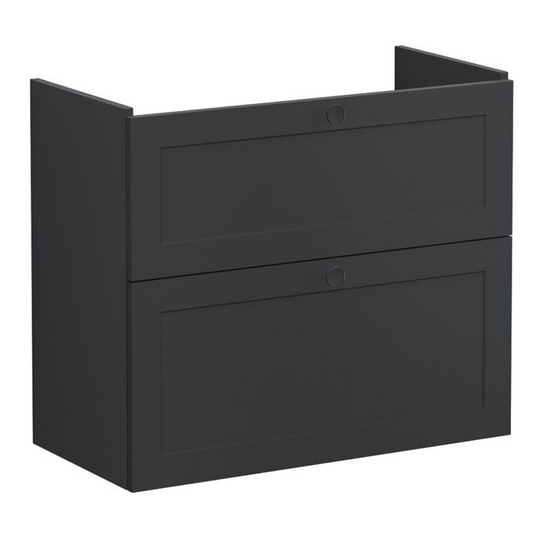VitrA Root Classic 80cm 2 Drawer Slim Washbasin Unit | Matt Graphite | 68416 - Envy Bathrooms Ltd