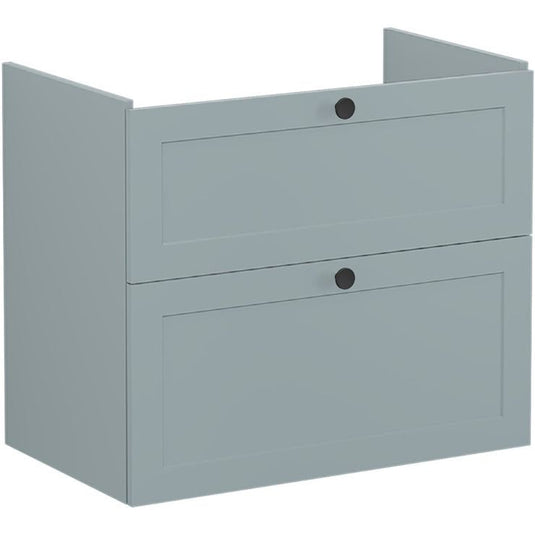 VitrA Root Classic 80cm 2 Drawer Washbasin Unit | Matt Fjord Green | 68478 - Envy Bathrooms Ltd