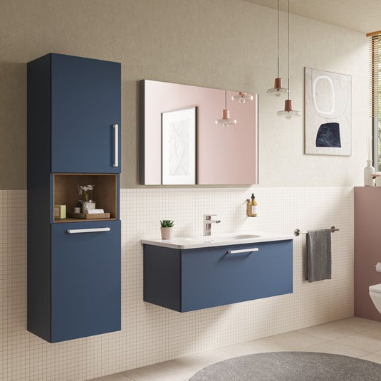 VitrA Root Flat 100cm 1 Drawer Washbasin Unit | Matt Dark Blue | 67938 - Envy Bathrooms Ltd