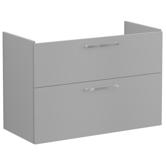 VitrA Root Flat 100cm 2 Drawer Washbasin Unit | Matt Rock Grey | 67966 - Envy Bathrooms Ltd