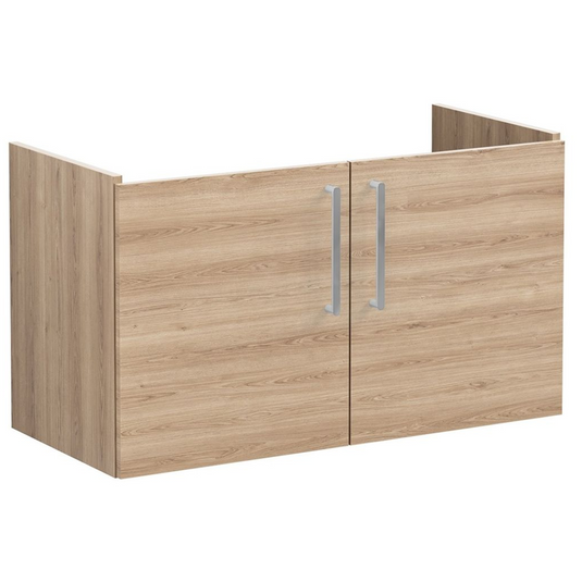 VitrA Root Flat 100cm 2 Door Washbasin Unit | Natural Oak | 67899 - Envy Bathrooms Ltd