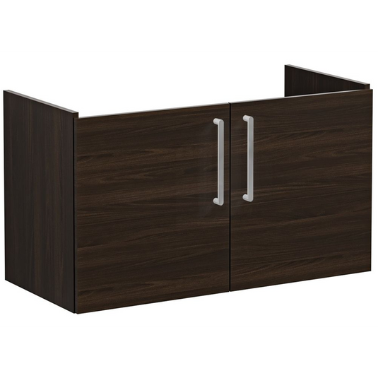 VitrA Root Flat 100cm 2 Door Washbasin Unit | Walnut | 67900 - Envy Bathrooms Ltd