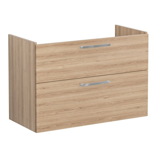 VitrA Root Flat 100cm 2 Drawer Washbasin Unit | Natural Oak | 67969 - Envy Bathrooms Ltd