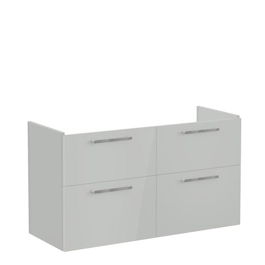 VitrA Root Flat 120cm 4 Drawer Washbasin Unit | Shiny Pearl Grey | 67993 - Envy Bathrooms Ltd