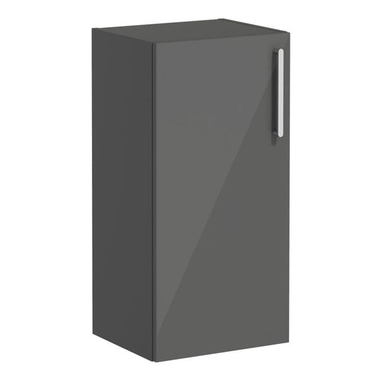VitrA Root Flat 40cm 1 Door Lower/Base Unit (LH Hinge) | Anthracite High Gloss | 66488 - Envy Bathrooms Ltd