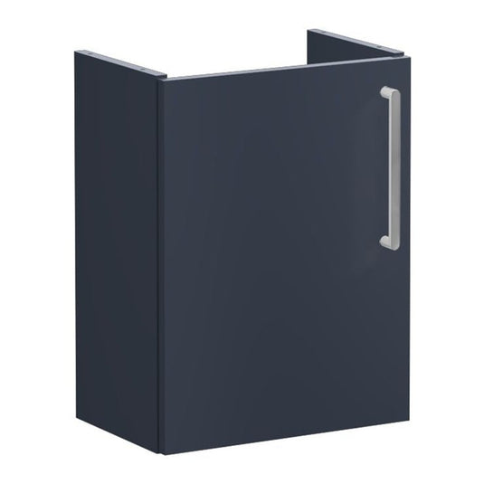 VitrA Root Flat 40cm 1 Door Wall Hung Slim Washbasin Unit (LH Hinge) | Matt Dark Blue | 67818 - Envy Bathrooms Ltd