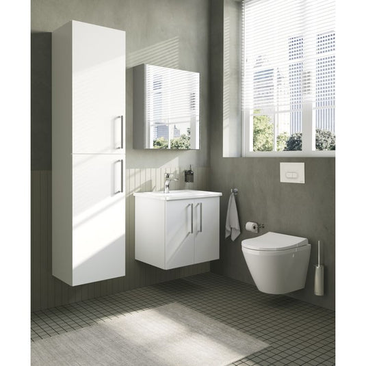 VitrA Root Flat 40cm 2 Door Tall Unit (LH Hinge) | High Gloss White | 66225 - Envy Bathrooms Ltd
