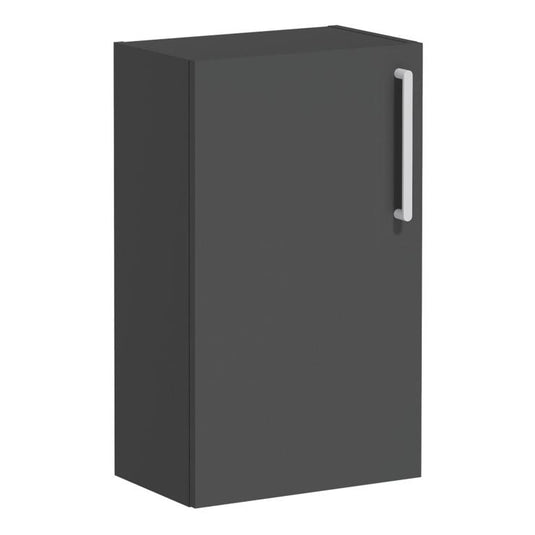 VitrA Root Flat 40cm 1 Door Slim Lower/Base Unit (LH Hinge) | Matt Storm Grey | 68035 - Envy Bathrooms Ltd