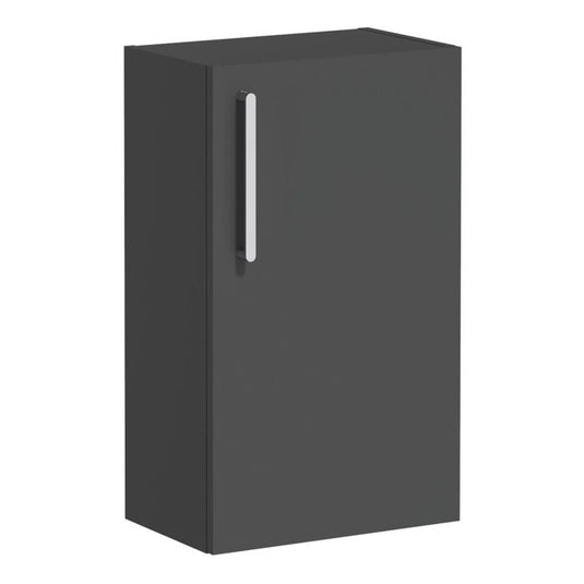 VitrA Root Flat 40cm 1 Door Slim Lower/Base Unit (RH Hinge) | Matt Storm Grey | 68039 - Envy Bathrooms Ltd