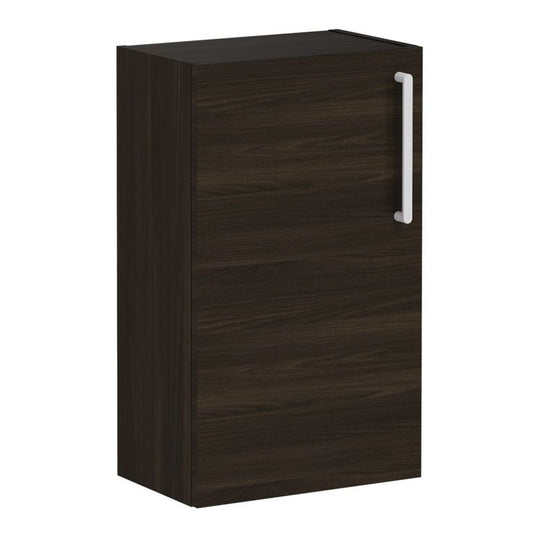 VitrA Root Flat 40cm 1 Door Slim Lower/Base Unit (LH Hinge) | Walnut | 66216 - Envy Bathrooms Ltd