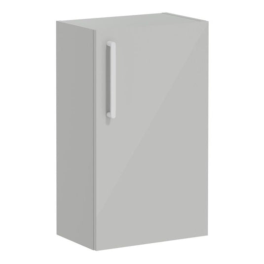 VitrA Root Flat 40cm 1 Door Slim Lower/Base Unit (RH Hinge) | Shiny Pearl Grey | 66215 - Envy Bathrooms Ltd