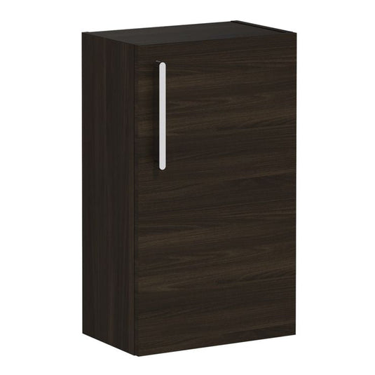 VitrA Root Flat 40cm 1 Door Slim Lower/Base Unit (RH Hinge) | Walnut | 66210 - Envy Bathrooms Ltd