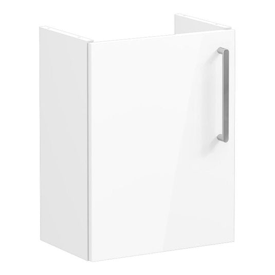 VitrA Root Flat 40cm 1 Door Wall Hung Slim Washbasin Unit (LH Hinge) | High Gloss White | 67812 - Envy Bathrooms Ltd