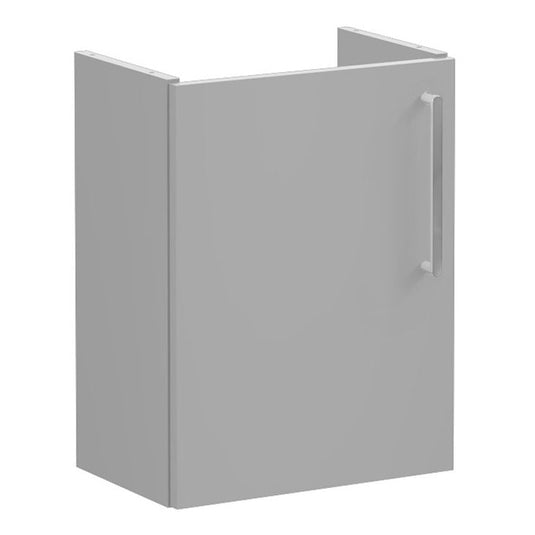 VitrA Root Flat 40cm 1 Door Wall Hung Slim Washbasin Unit (LH Hinge) | Matt Rock Grey | 67816 - Envy Bathrooms Ltd