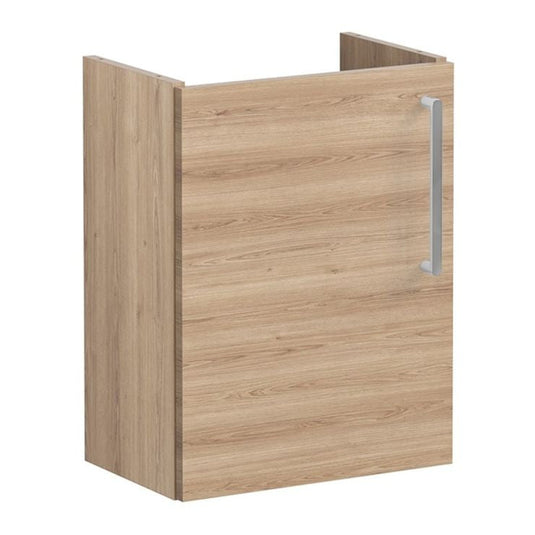 VitrA Root Flat 40cm 1 Door Wall Hung Slim Washbasin Unit (LH Hinge) | Natural Oak | 67819 - Envy Bathrooms Ltd