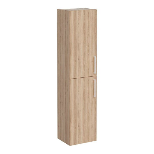 VitrA Root Flat 40cm 2 Door Tall Unit (LH Hinge) | Natural Oak | 66223 - Envy Bathrooms Ltd