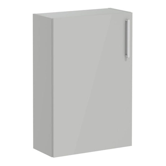 VitrA Root Flat 55cm 1 Door Slim Lower/Base Unit (LH Hinge) | Shiny Pearl Grey | 66503 - Envy Bathrooms Ltd
